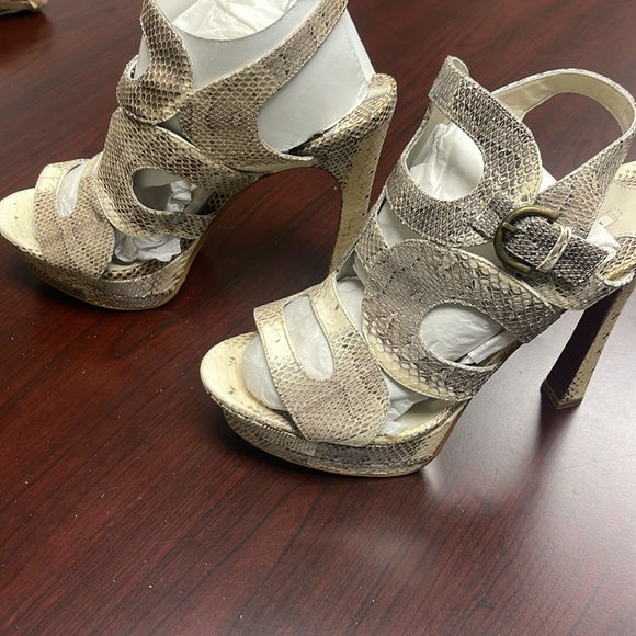 NWOT Leon Max 5" Heels Snake Skin Shoes - Picture 3 of 6
